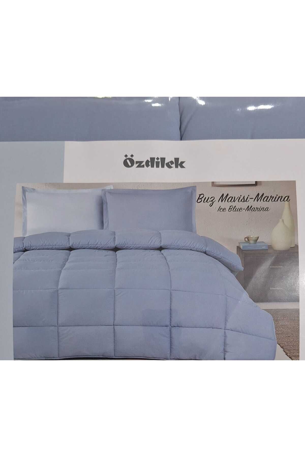 Çift Kişilik Ranforce Yatak/ Uyku Seti Buz Mavi Marina Tek Ebat - 195 x 215