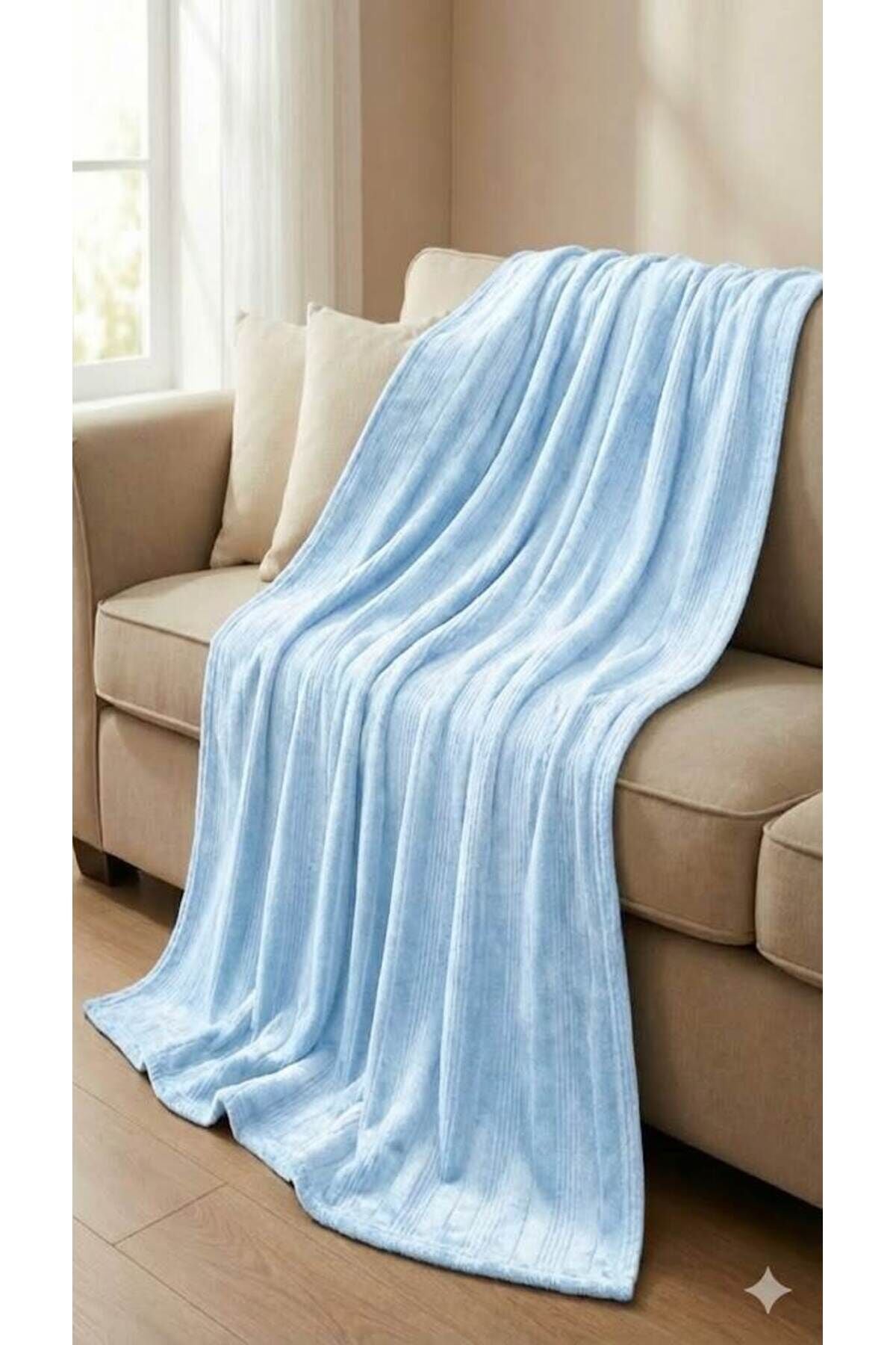 (nev)battaniye Soft Embos Buz.mavi Çift Kişilik