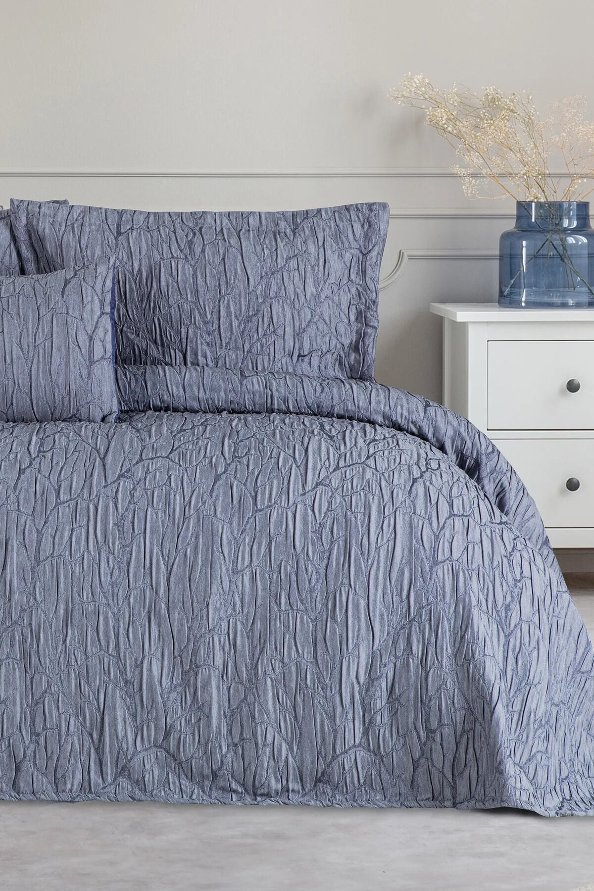NirvanaÇift Kişilik Yatak Örtüsü Takımı - indigo Tek Ebat - 240 x 250