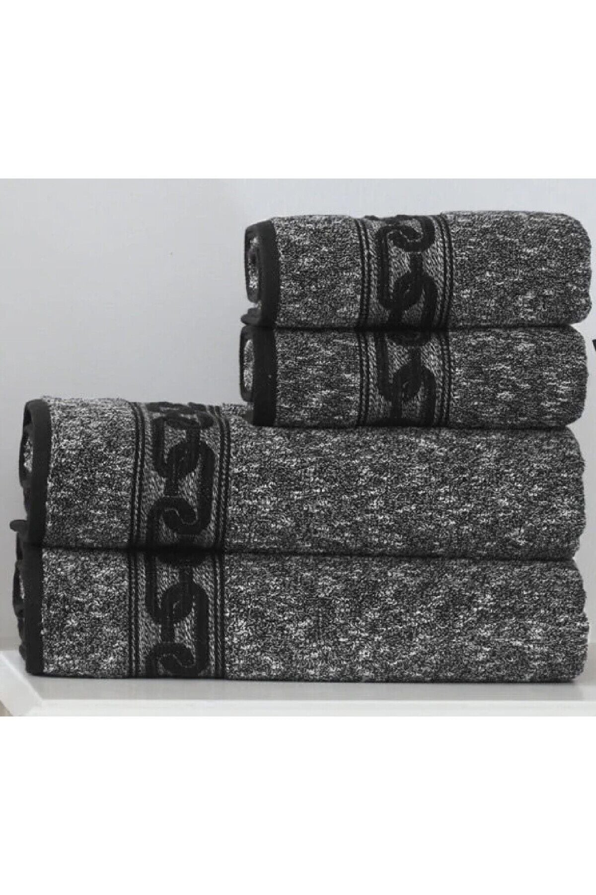 Chain Bold Siyah Kahve Best Set Hamam Seti Tek Ebat - 50 x 70