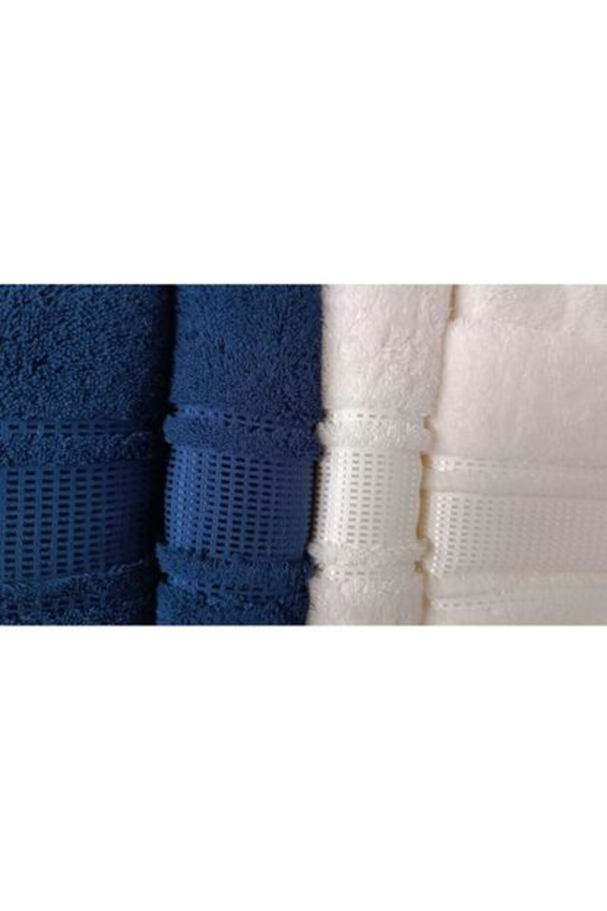 Colourist Aile Bornoz Seti - Lacivert - Krem M - Unisex