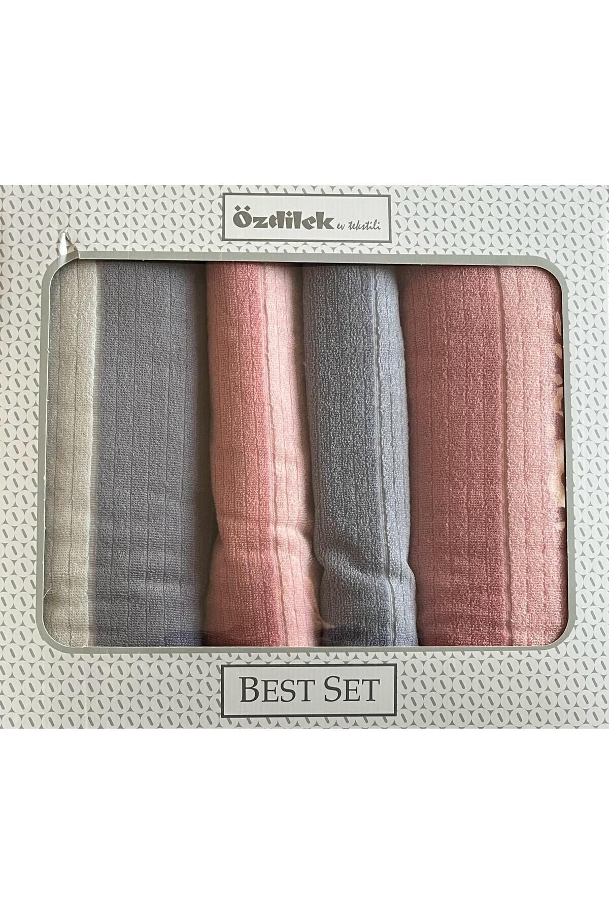 Pure Line Best Havlu Seti Gri-Pembe Tek Ebat - 70 X 140