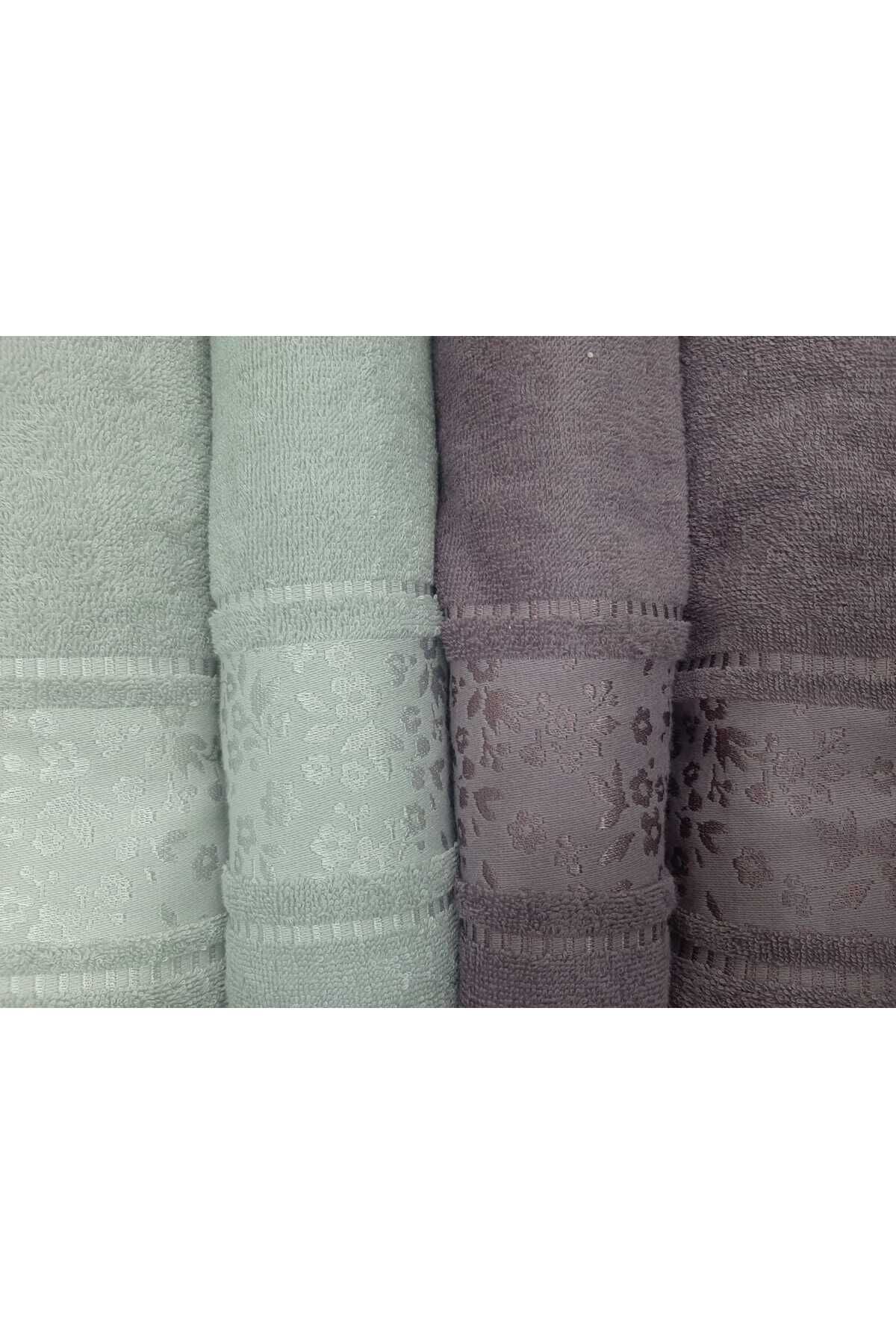 ÖZDİLEK CAMELIA GRİ-MÜRDÜM 4 PARÇA BEST SET HAVLU Tek Ebat - 75 x 150