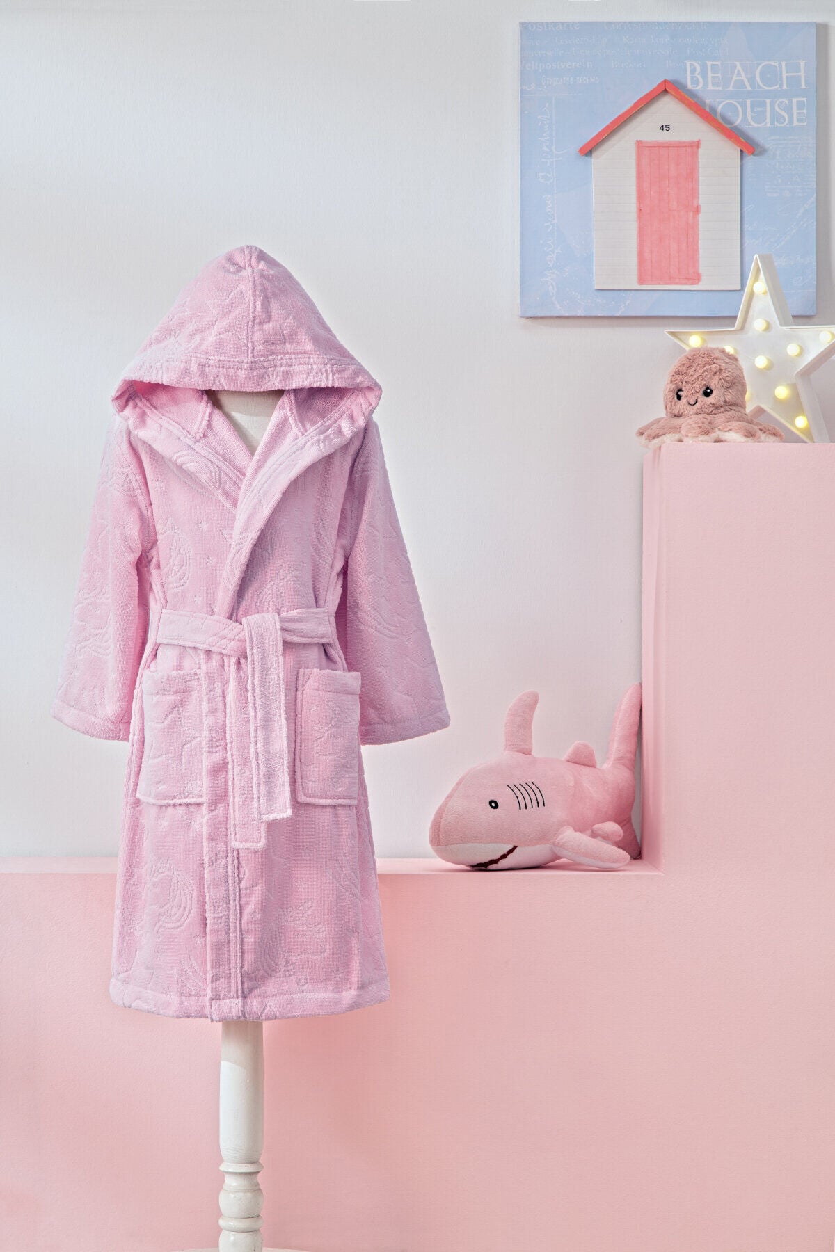 Girl Unicorn Kapüşonlu Kadife Çocuk Bornozu 7/8 Yaş