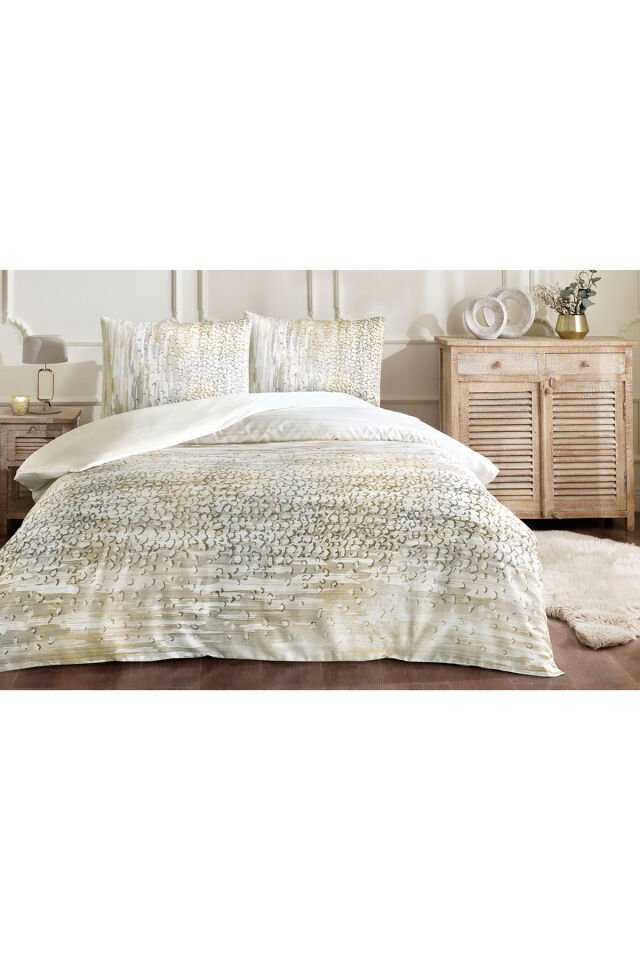 Inherent Çift Kişilik Soft Life Saten Nevresim Takımı Krem