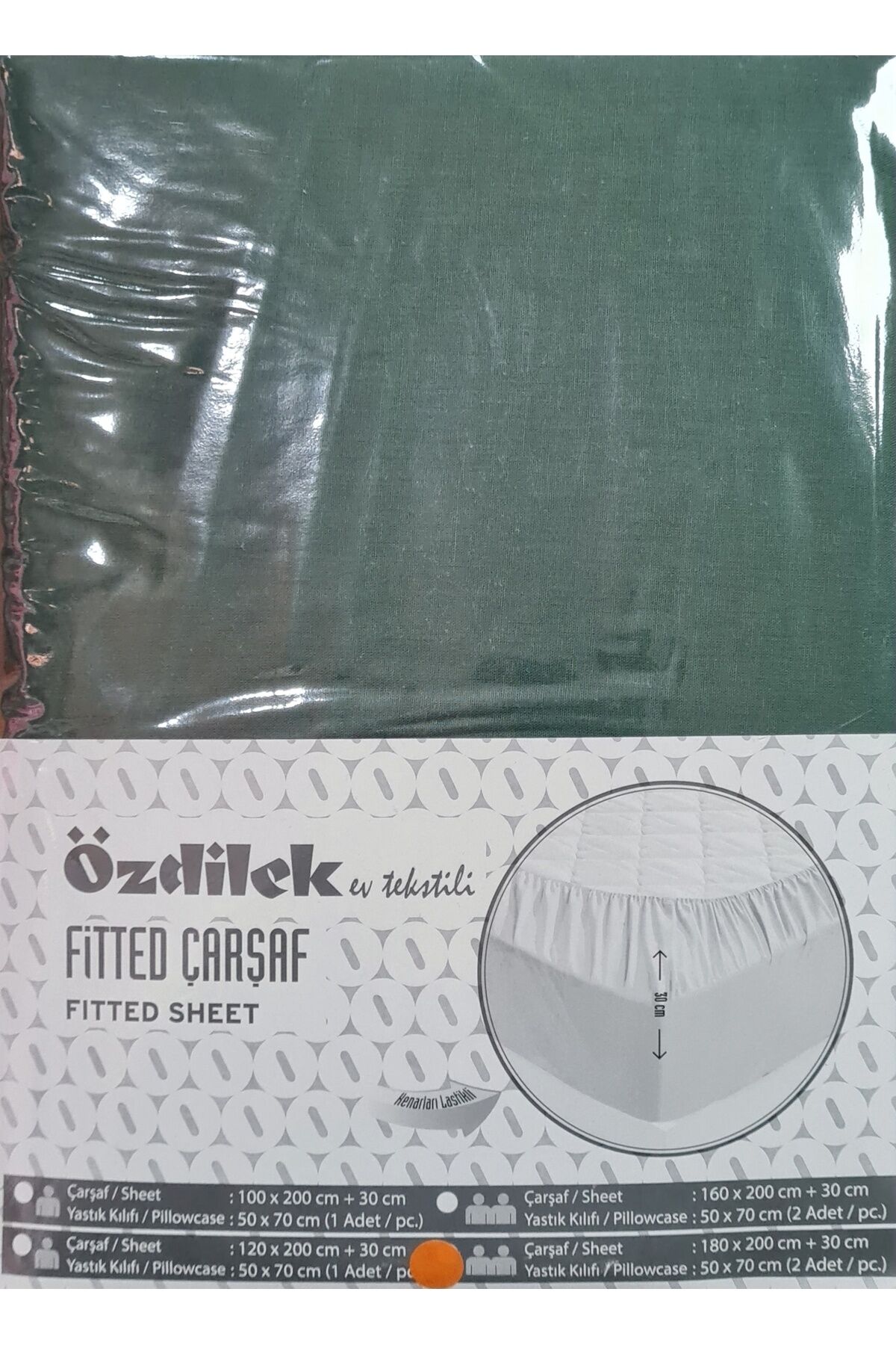 ÖZDİLEK FITTED YASTIKLI ÇARŞAF 180X200+30 ZÜMRÜT 180 x 200 - 180 x 200
