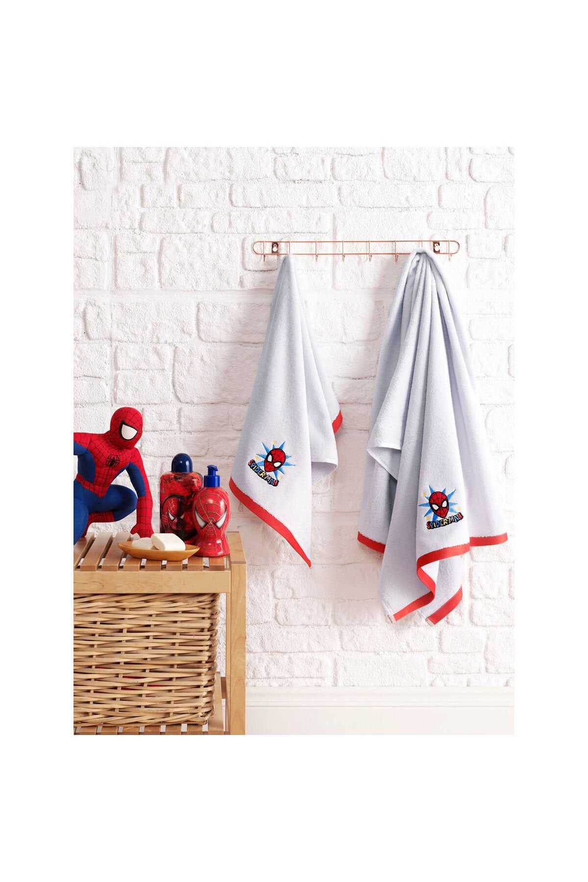 ÖZDİLEK DiSNEY SPİDERMAN GREY GRİ BANYO SETİ Tek Ebat - 70 x 130