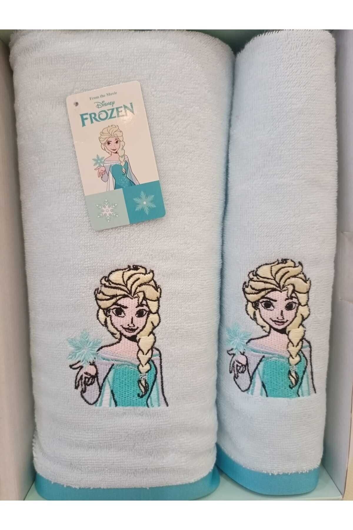 ÖZDİLEK DSNY FROZEN SNOWFLAKE MAVİ BANYO SETİ Tek Ebat - 70 x 130