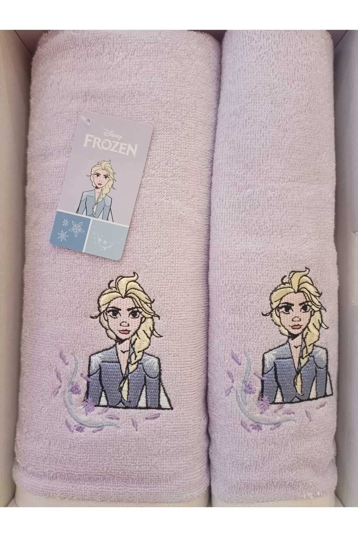 ÖZDİLEK DSNY FROZEN LEF LİLA BANYO HAVLU SETİ Tek Ebat - 70 x 130