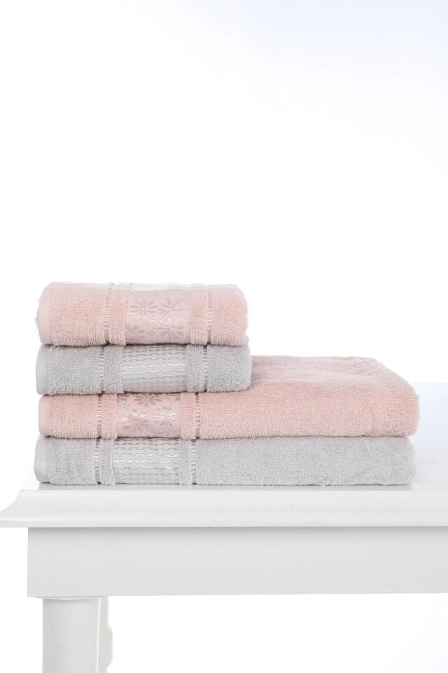 Blossom Best Set Hamam Set Pembe - Gri Tek Ebat - 140 x 70