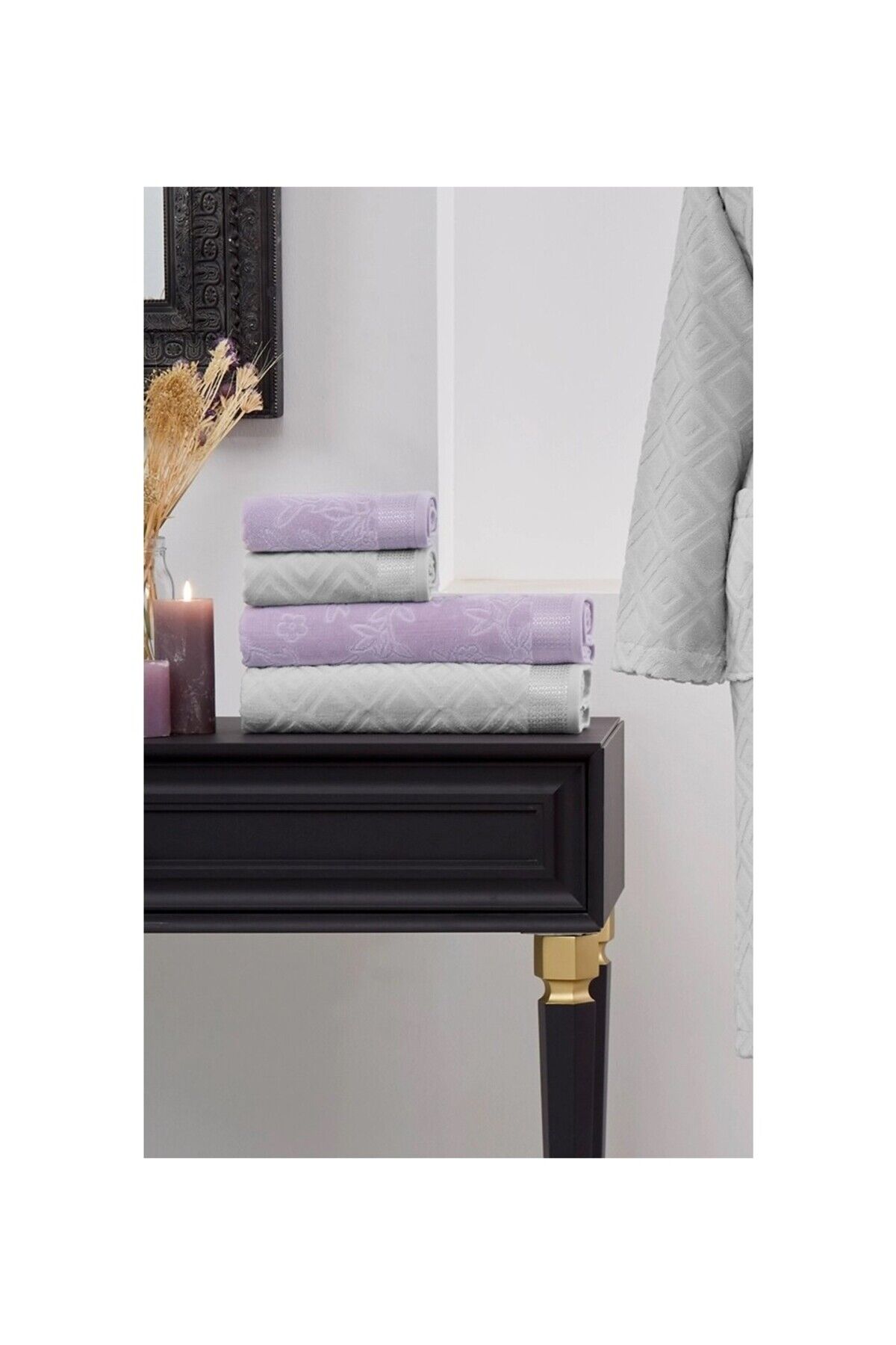 Best Set Pastoral Lila Gri Tek Ebat - 70 X 140
