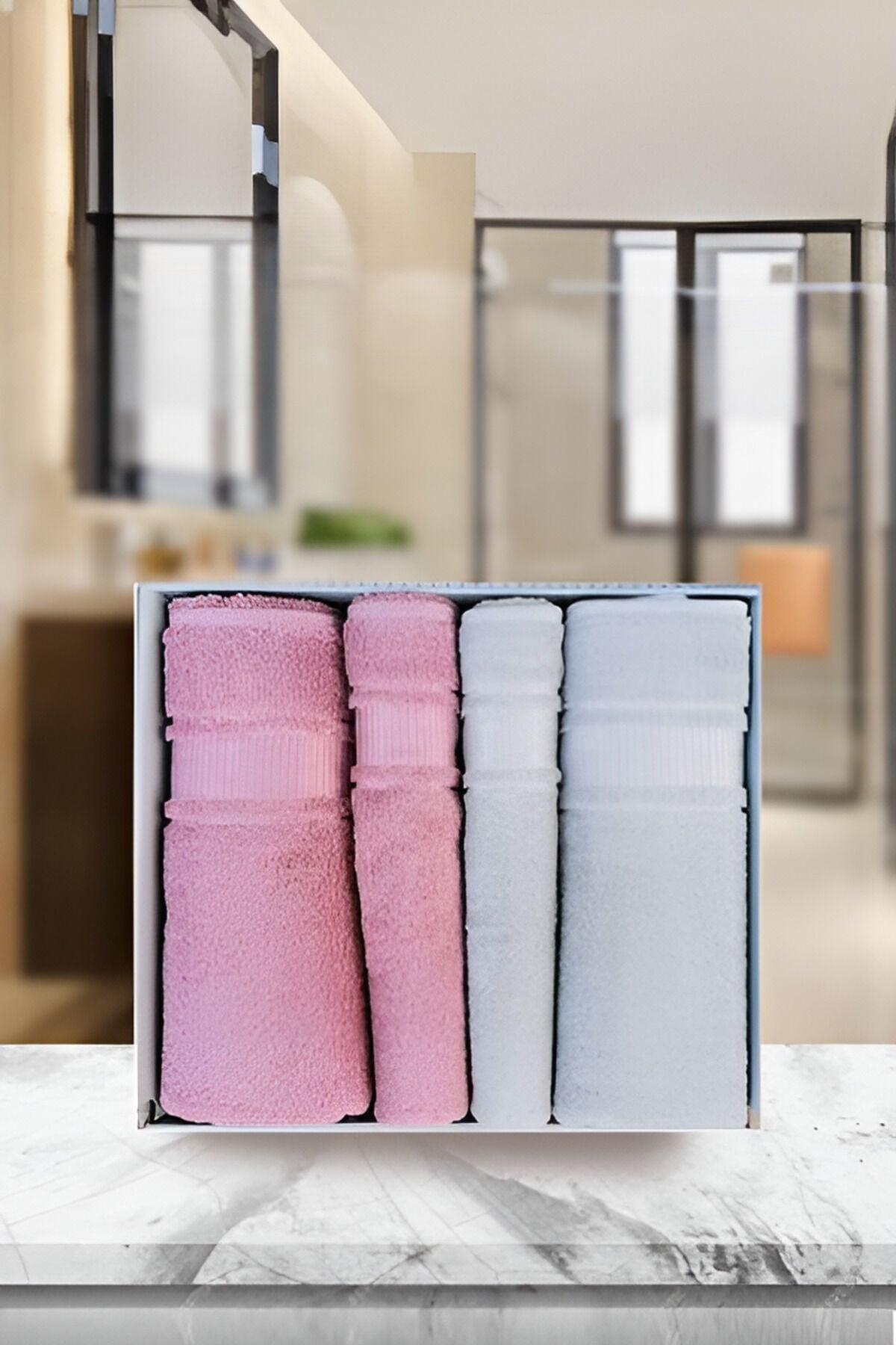 Coloursit Best Set Hamam Takımı Gümüş - Pembe