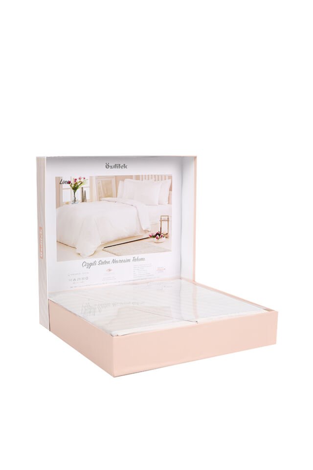 Line Çift Kişilik Saten Nevresim Takımı krem - Çift Kişilik - 160 x 220
