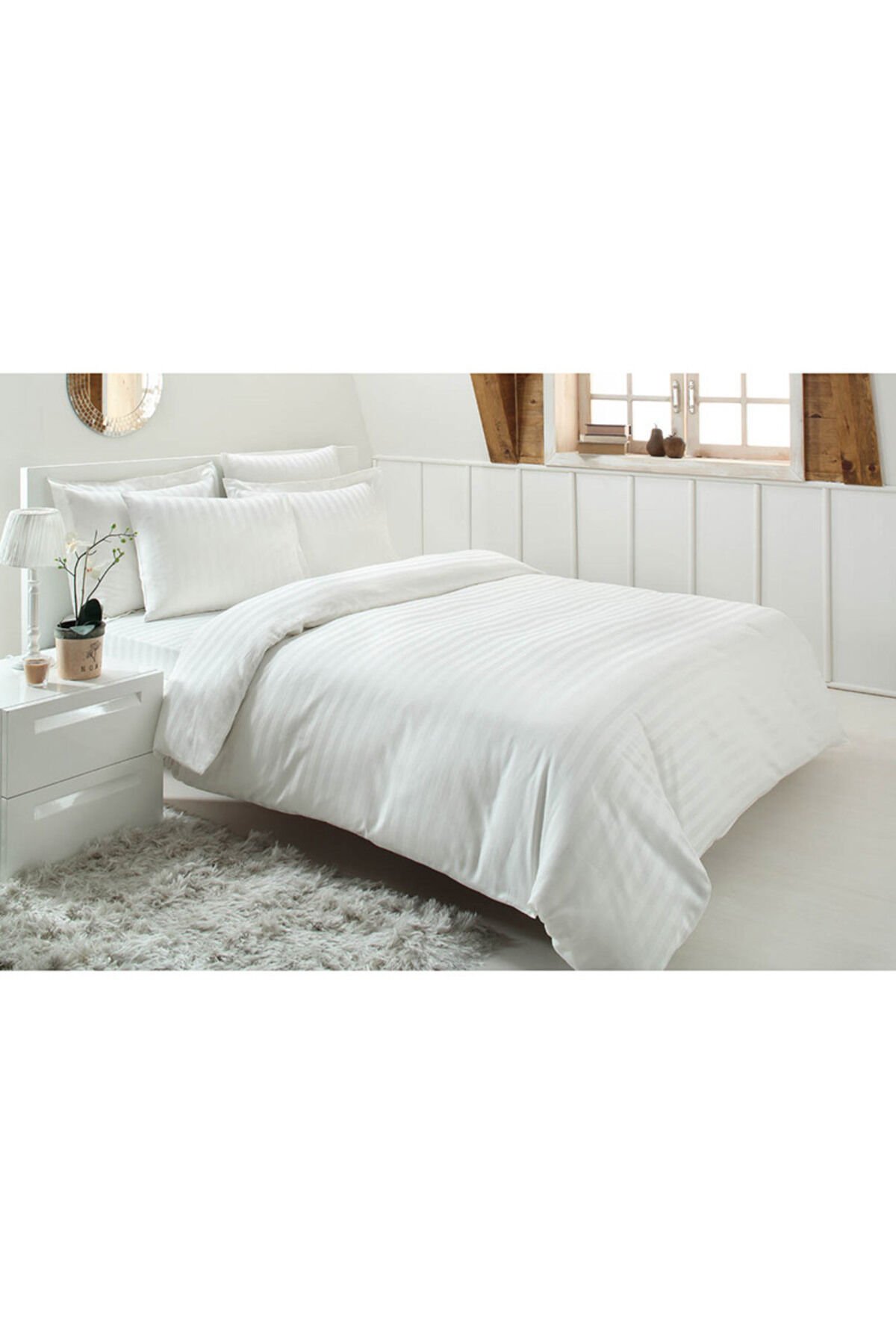 Line Çift Kişilik Saten Nevresim Takımı krem - Çift Kişilik - 160 x 220