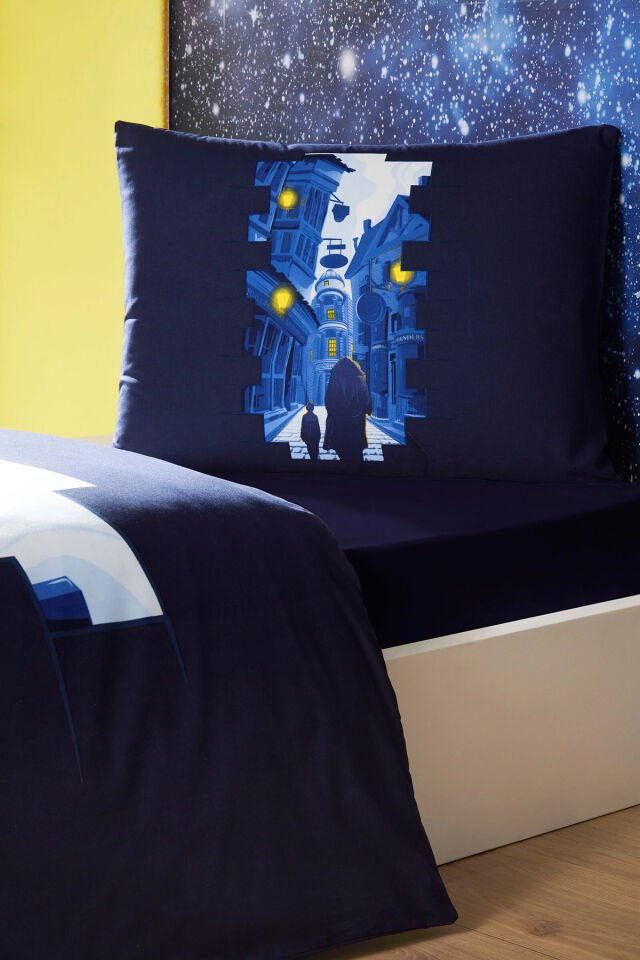 Harry Potter Alley Tek Kişilik Lisanslı Lastikli Çocuk Nevresim Takımı