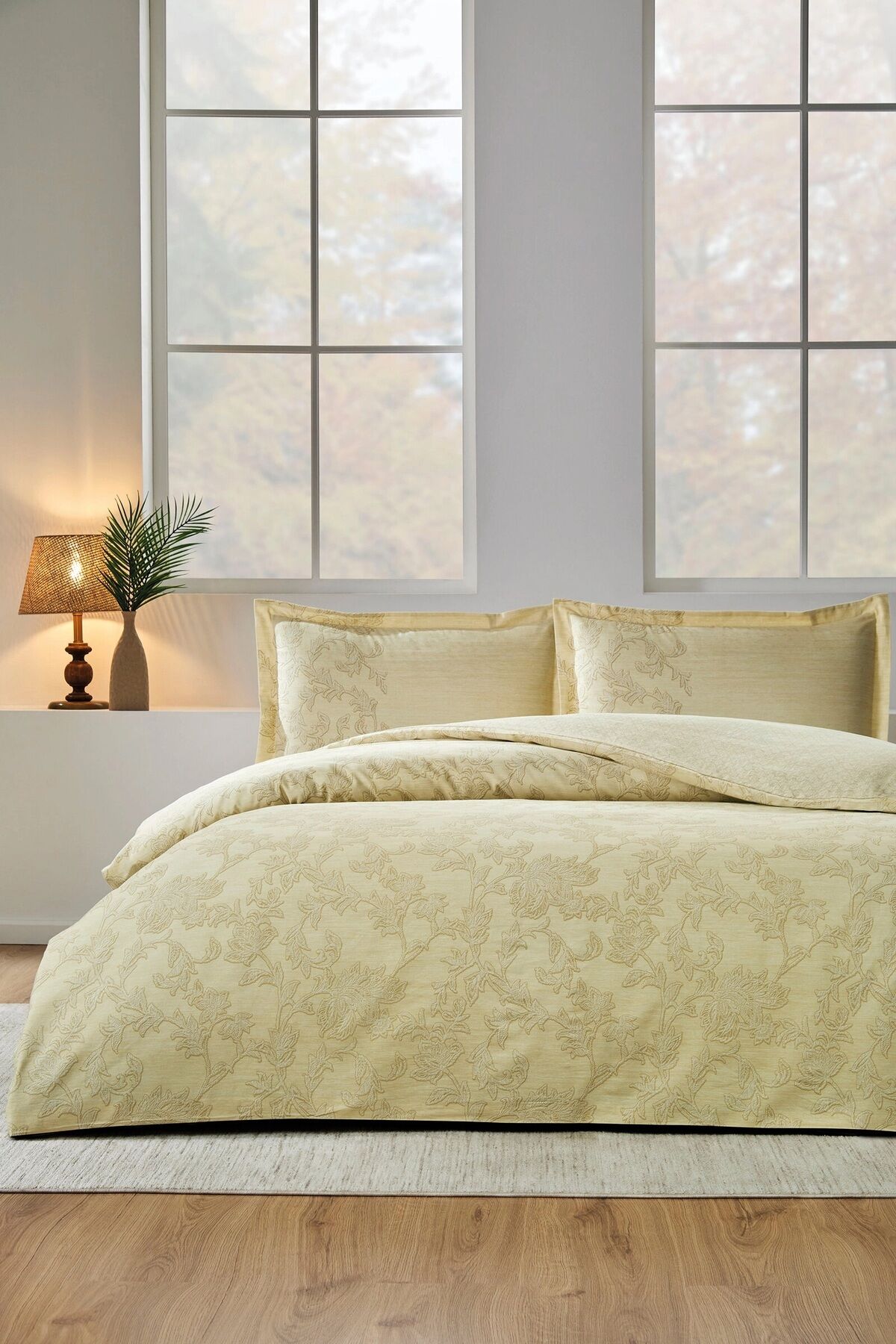 Ranforce Çift Kişilik Nevresim Takımı Barocco Sarı