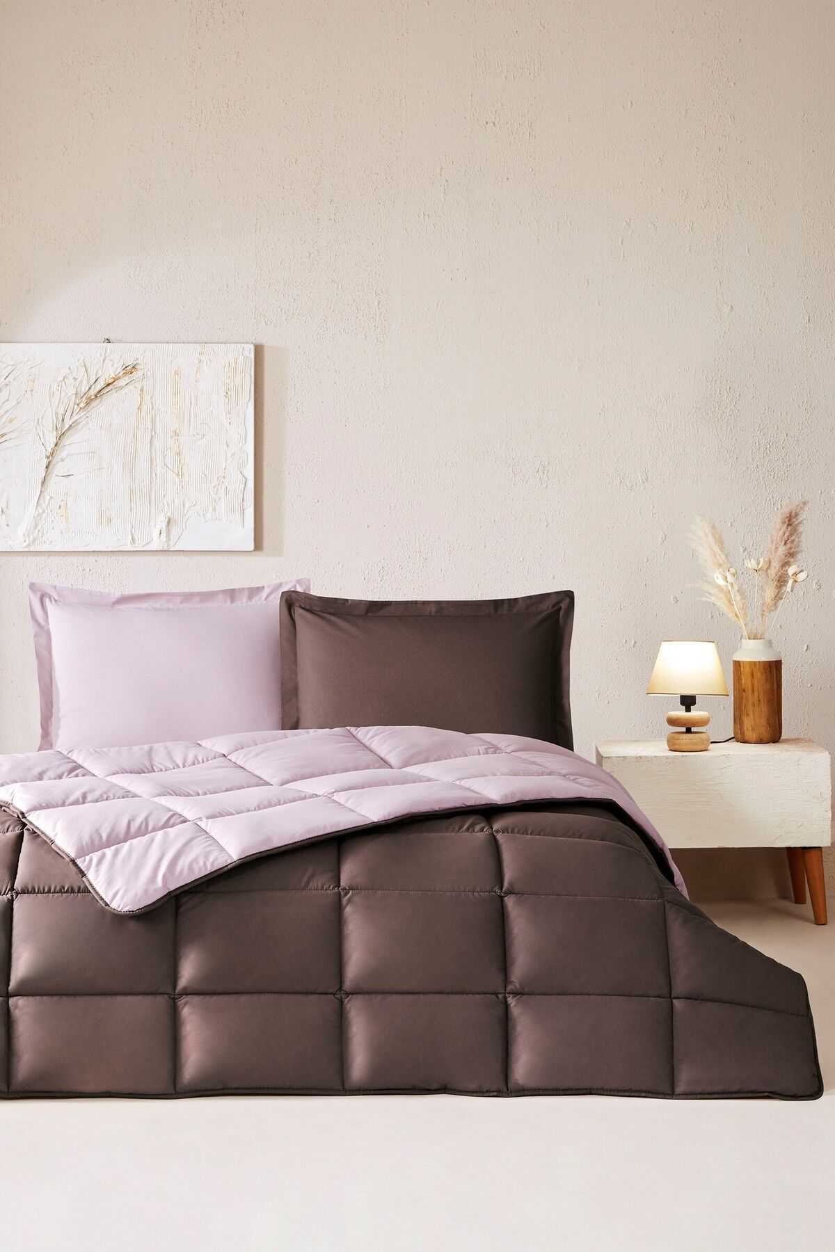 Colourist Ranforce Tek Kişilik Yatak Seti Vizon-Mürdüm