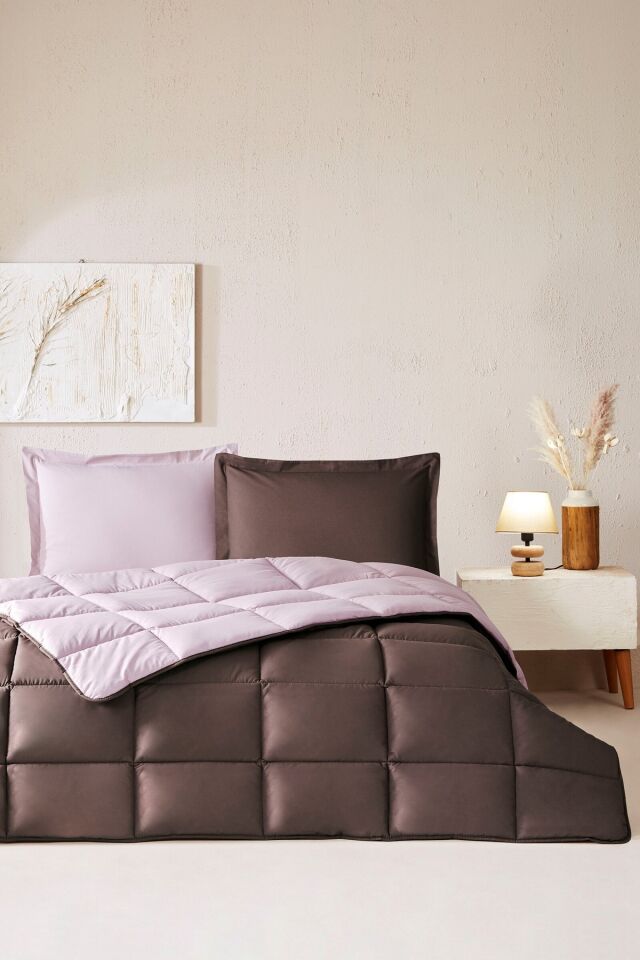 Colourist Ranforce Tek Kişilik Yatak Seti Vizon-Mürdüm