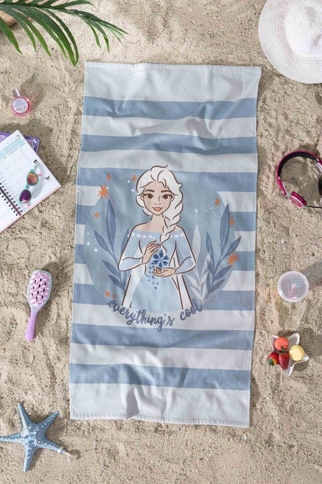 Frozen Ice Queen Disney Lisanslı Kadife Plaj Havlusu 60x120 cm