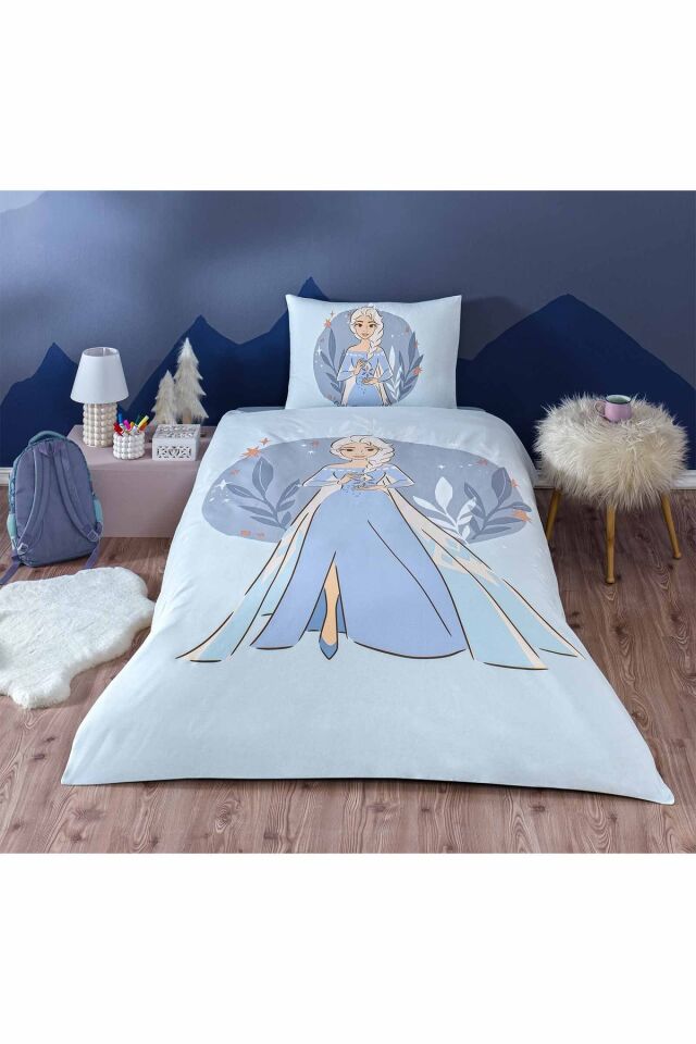 Frozen Ice Queen Tek Kişilik Disney Lisanslı Lastikli Çocuk Nevresim Takımı